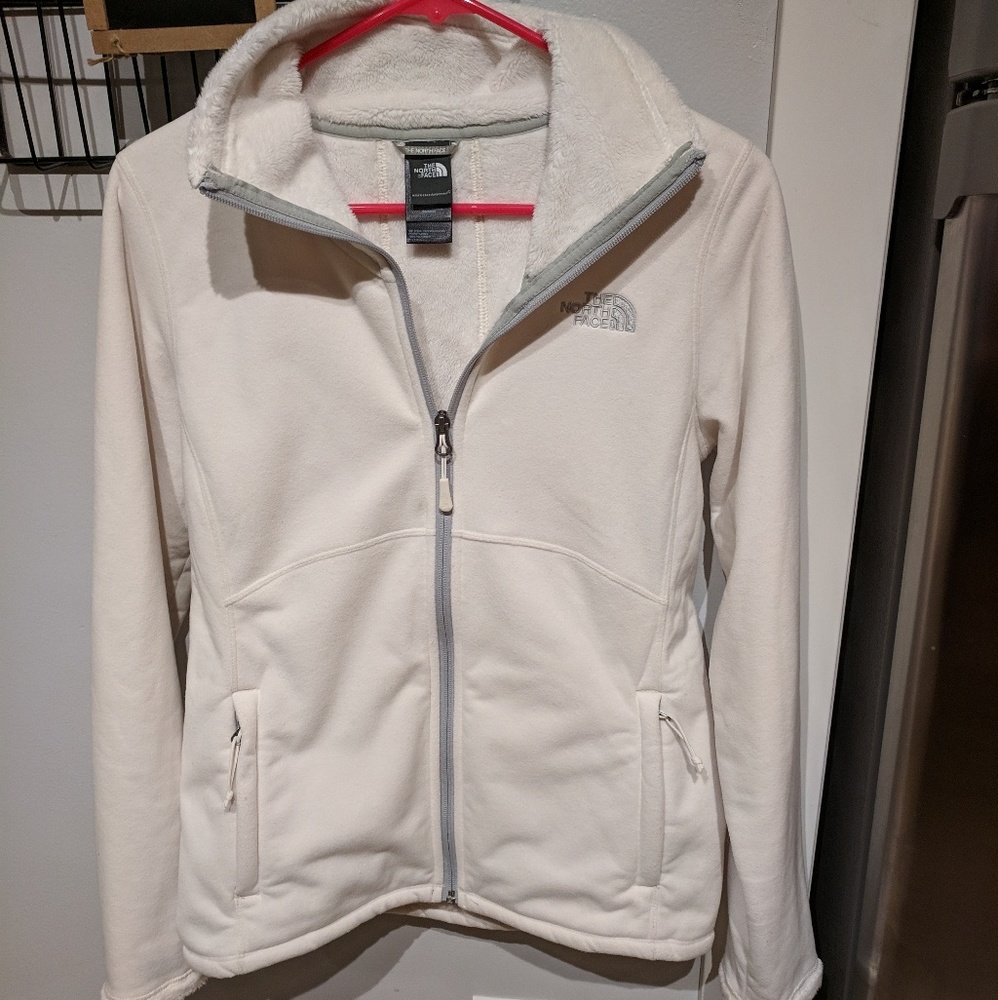 Northface Womens White Zipup Fleece